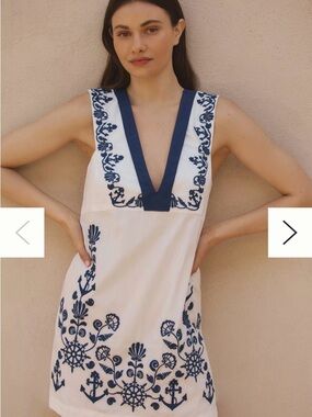 by Anthropologie Floral Nautical Mini Dress
